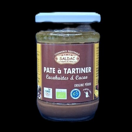 Pâte à tartiner au chocolat et cacahuètes, bio, équitable, 300gr