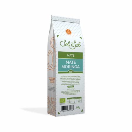 Maté aromatisé, sachet de 80gr, bio, équitable, Moringa
