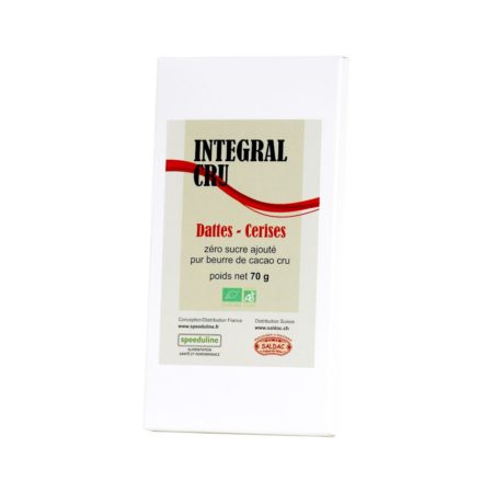 Chocolat Intégrale Cru, datte-cerise, bio, PJ, 70gr