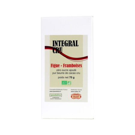 Chocolat Intégrale Cru, figue-framboise, bio, PJ, 70gr