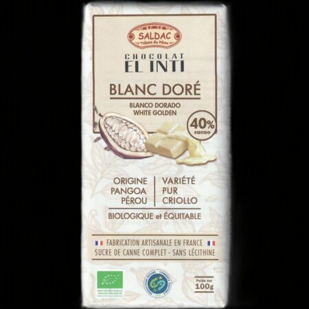 Alternative view of Chocolat blanc nature «Doré», bio, tablette 100gr