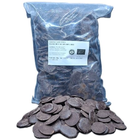 Alternative view of Chocolat noir 100 % en Gouttes, pâte de cacao, bio, vrac, 2kg