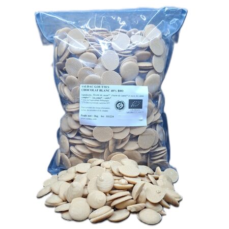 Alternative view of Chocolat blanc, en Gouttes, bio, vrac, 2kg