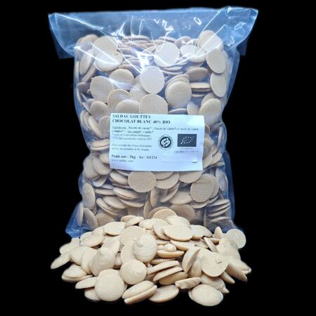 Chocolat blanc, en Gouttes, bio, vrac, 2kg