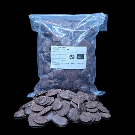 Chocolat noir non torréfié 75 %, en Gouttes, bio, vrac, 2kg