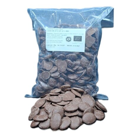 Alternative view of Chocolat au lait 46 %, en Gouttes, bio, vrac, 2kg