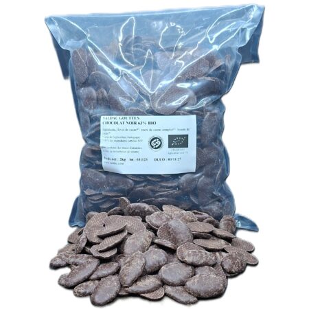 Alternative view of Chocolat noir 63 % en Gouttes, bio, vrac, 2kg