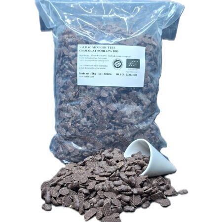Alternative view of Chocolat noir 62 % Mini-Gouttes, bio, vrac, 2kg