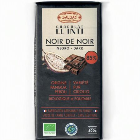 Chocolat noir 85 %, bio, tablettes 100gr