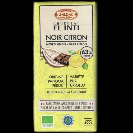 Alternative view of Chocolat noir 63% écorce de citron confite, bio, tablettes 100gr