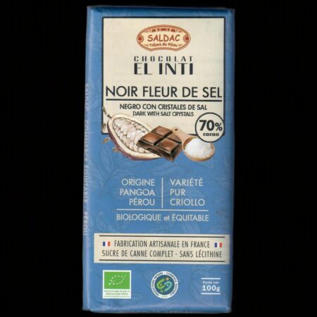 Alternative view of Chocolat noir 70% fleur de sel, bio, tablette 100gr