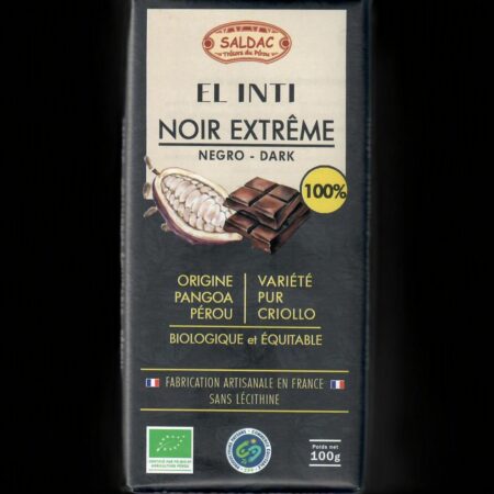 Alternative view of Chocolat noir 100 %, bio, tablettes 100gr