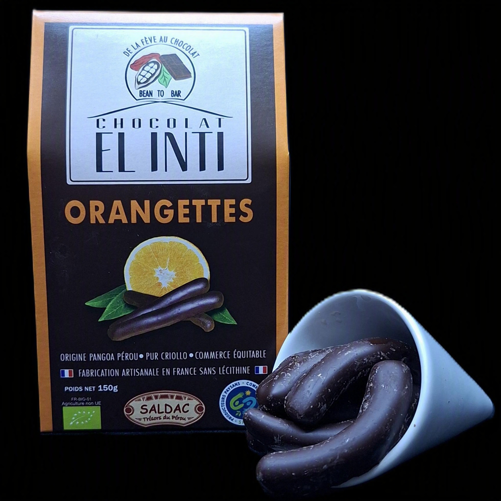 Orangettes, Ballotins, confiseries au chocolat, bio, 150gr