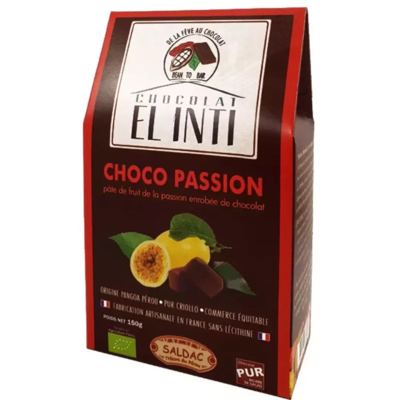 Fruit de la passion enrobées de chocolat noir bio