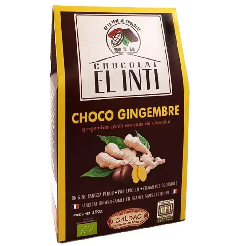 Gingembre enrobé de chocolat noir