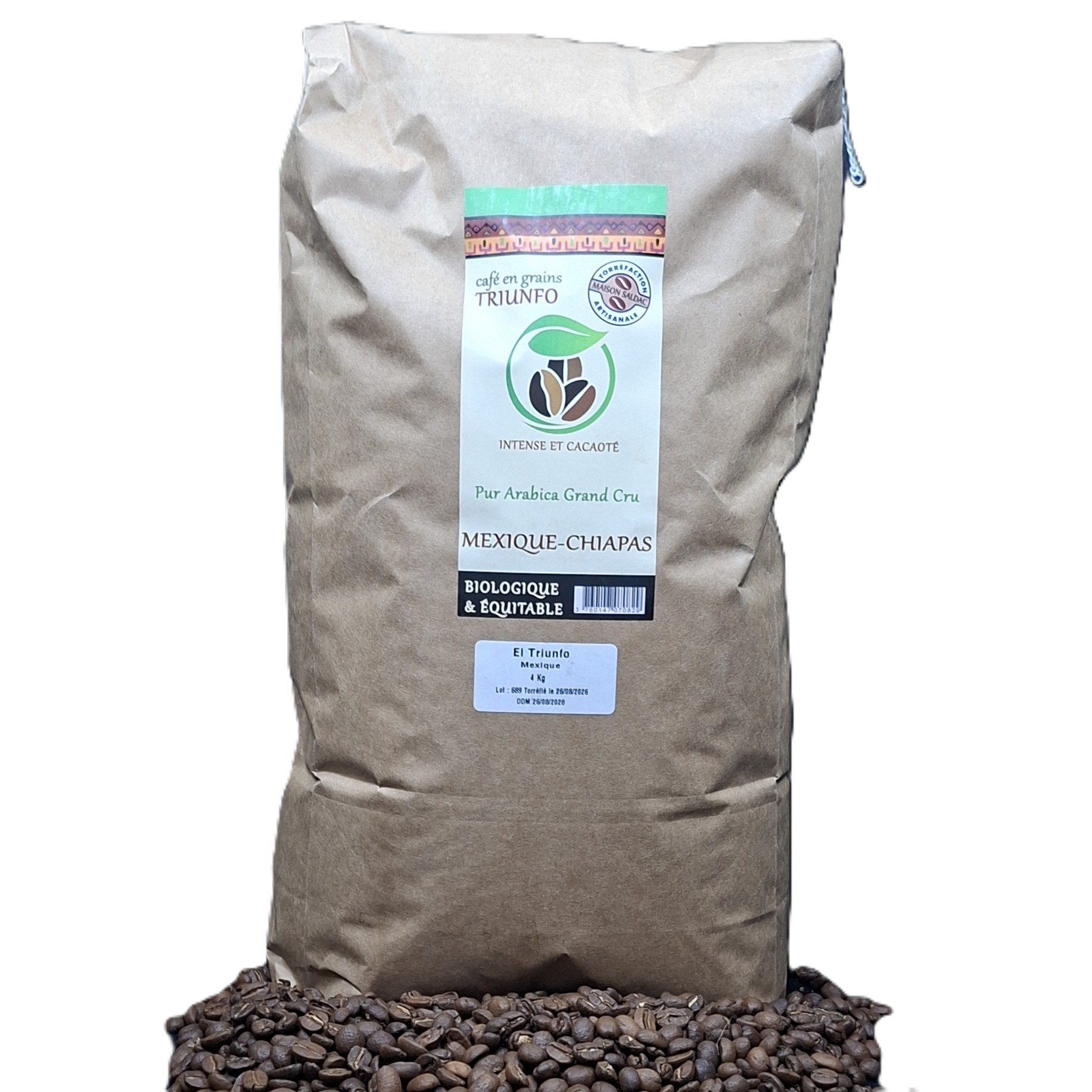 Café Triunfo du Mexique, bio/équitable - grain 4kg