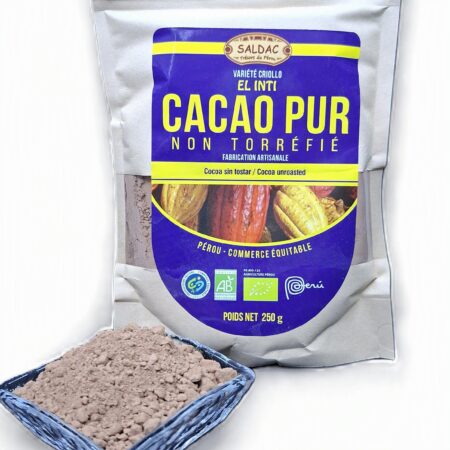 Alternative view of Cacao non torréfié en poudre, bio, 250gr