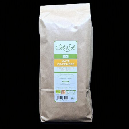 Maté en vrac, bio, équitable, 1 kg, gingembre-citron