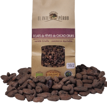 Éclats de fèves de cacao (Nibs), bio, équitable, 250gr