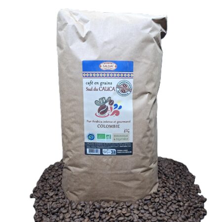 Alternative view of Café "Sud du Cauca" de Colombie, pur "Arabica" bio, équitable, grains 4kg