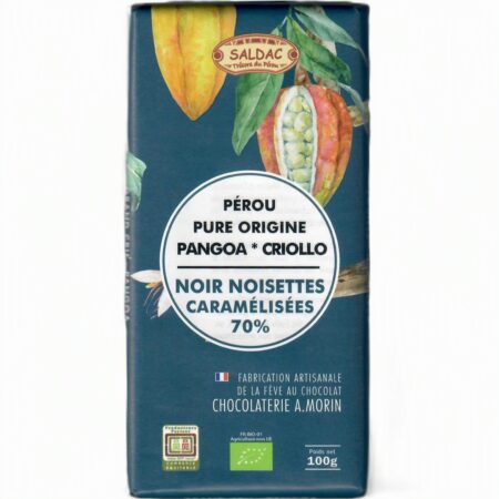 Chocolat noir Pangoa, Pure Origine, aux noisettes grillées caramélisées, bio, équitable, 100gr