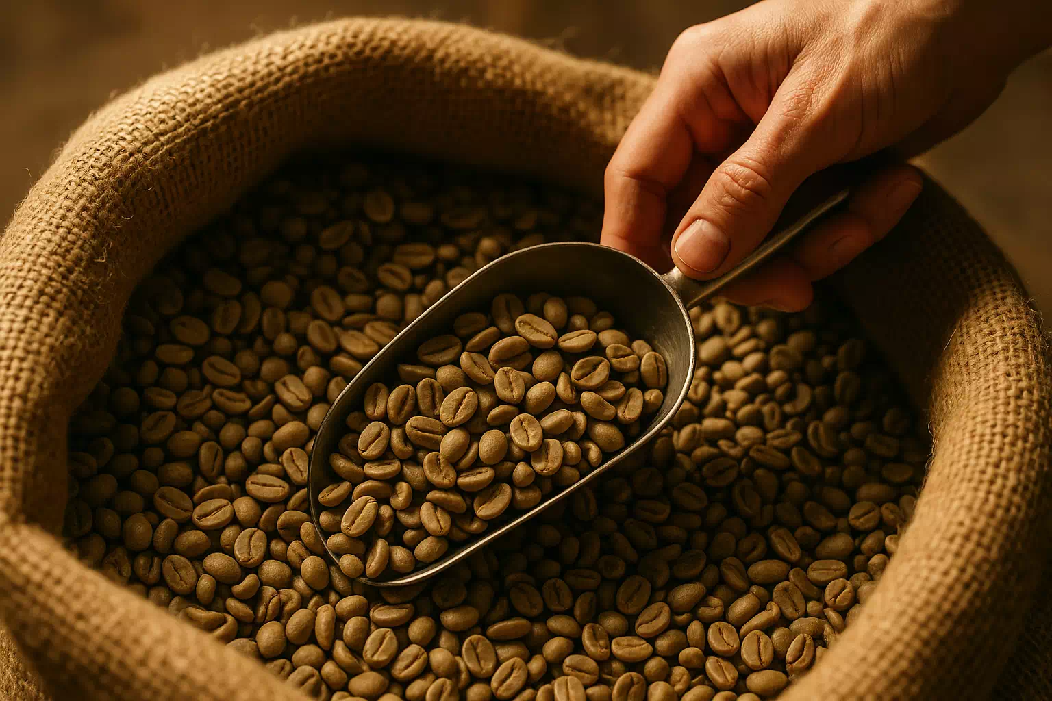 grains de cafe vert