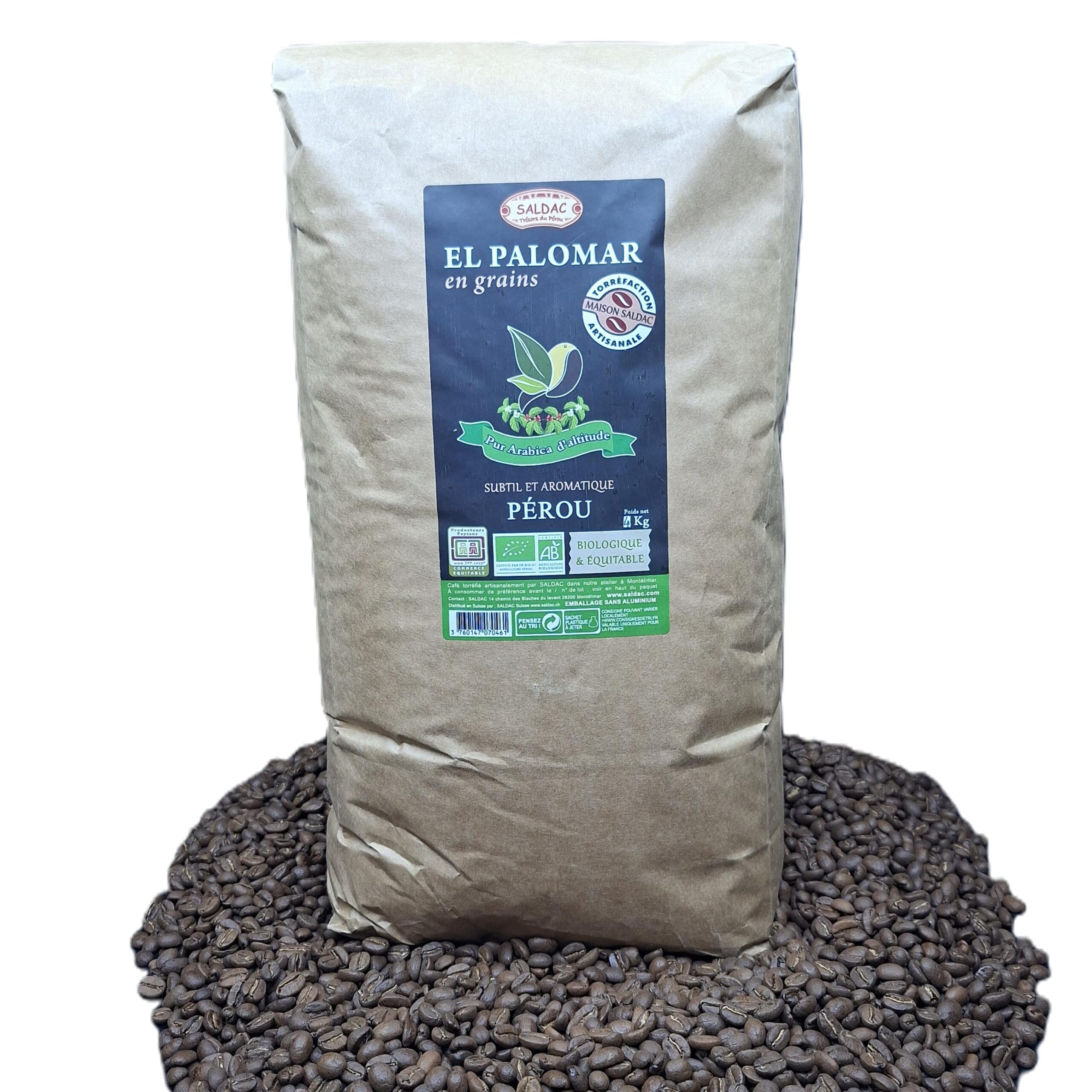 Café El Palomar du Pérou, pur "Arabica" bio/équitable - grain 4kg – Image 2