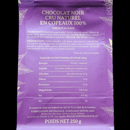Alternative view of Rituel d'Harmonie cru 100%, chocolat chaud Balzac, 250gr