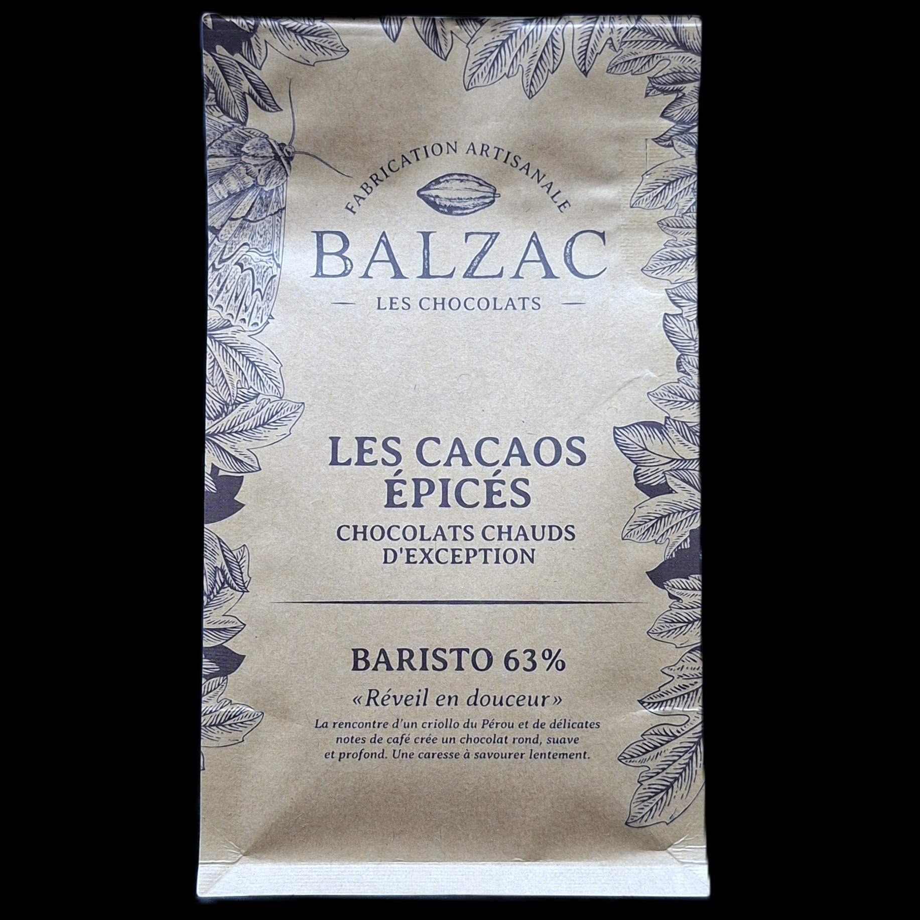 Baristo 63%, chocolat chaud Balzac, 250gr