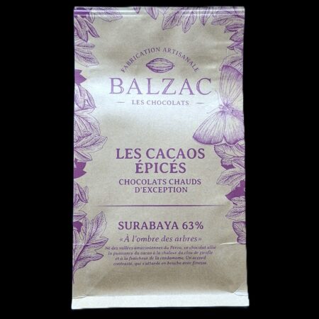 Surabaya 63%, chocolat chaud Balzac, 250gr