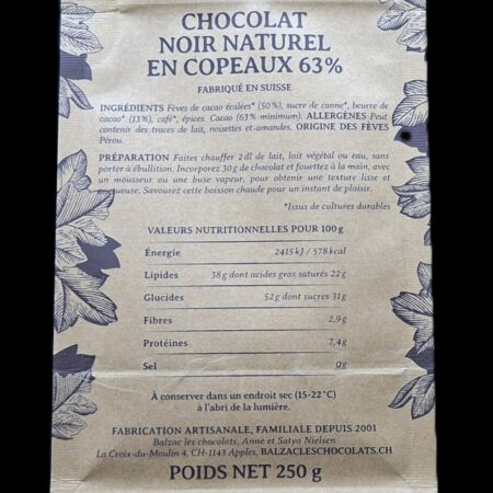 Alternative view of Baristo 63%, chocolat chaud Balzac, 250gr
